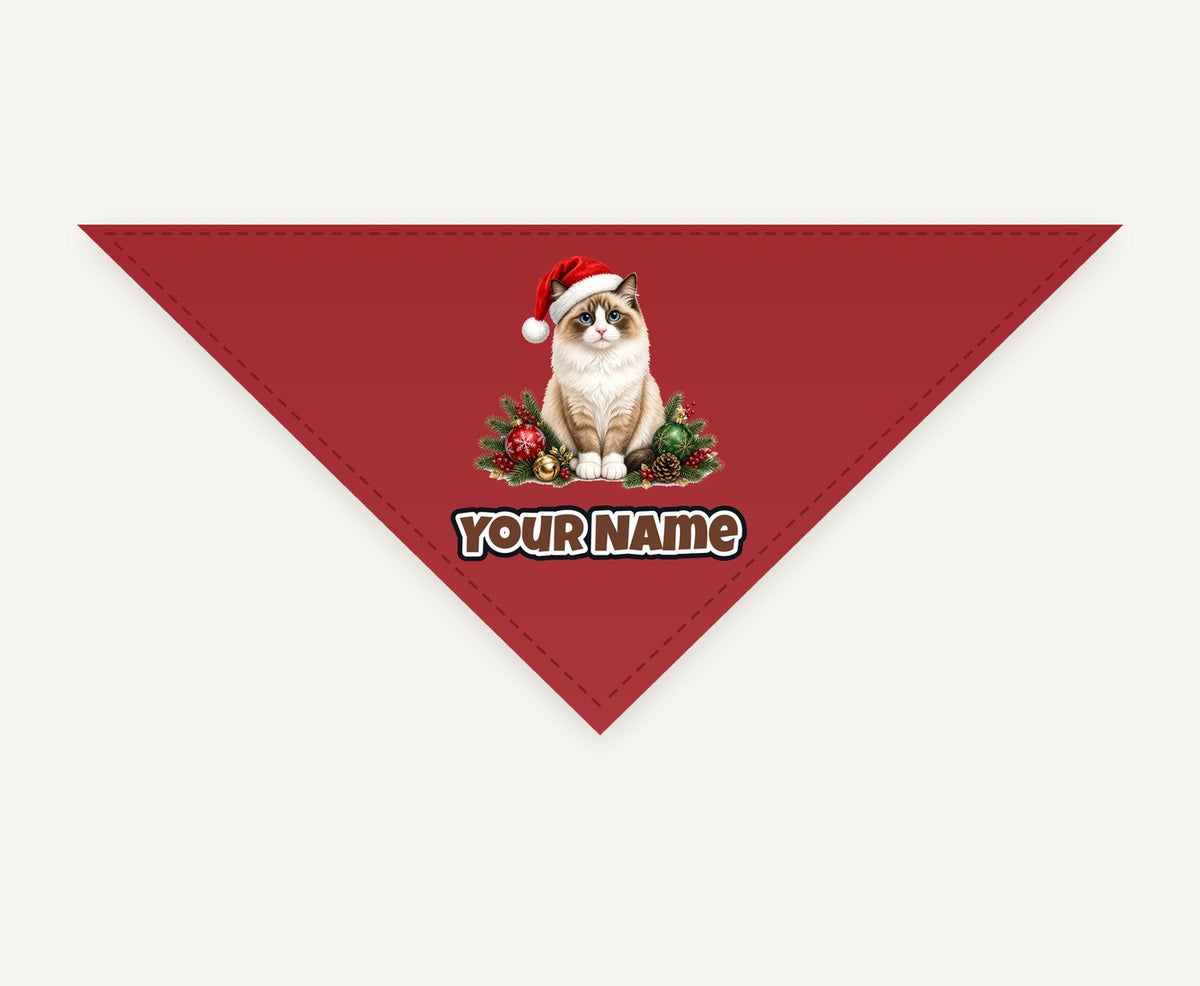 Birman Christmas Personalised Christmas Pet Bandana, Cat or Dog