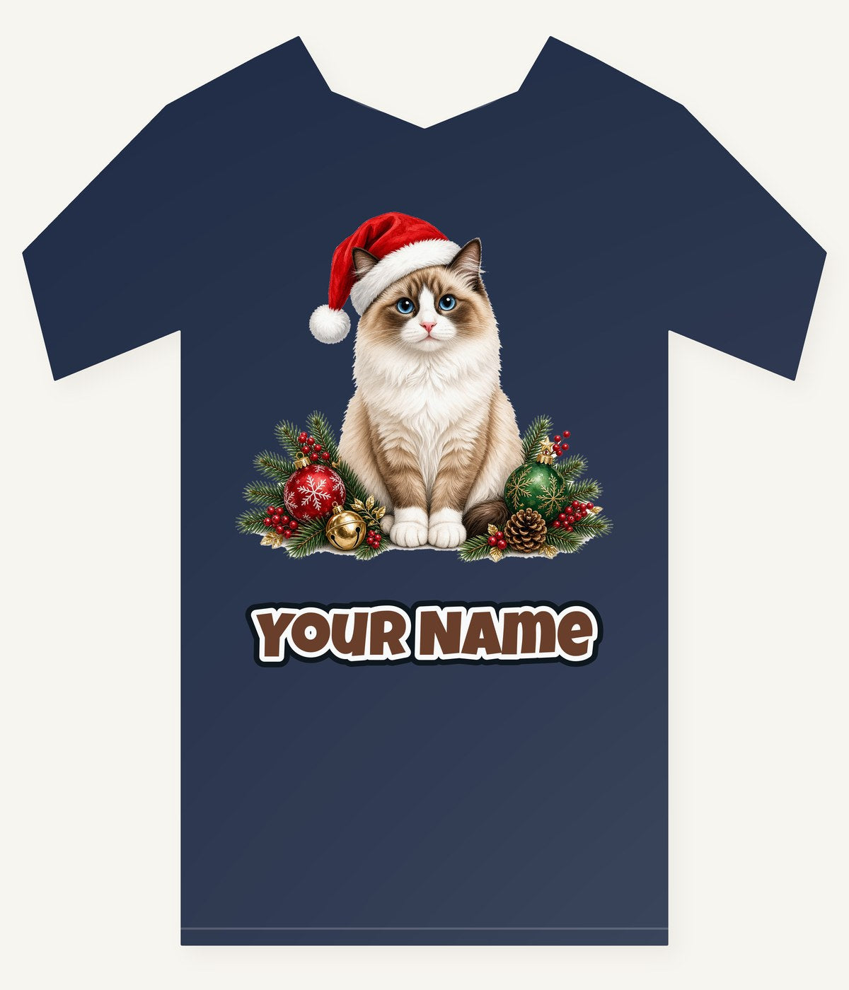 Birman Christmas Personalised Kids Tee and Baby Bodysuit