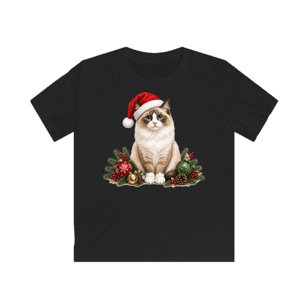 Birman personalised kids Christmas tee in black