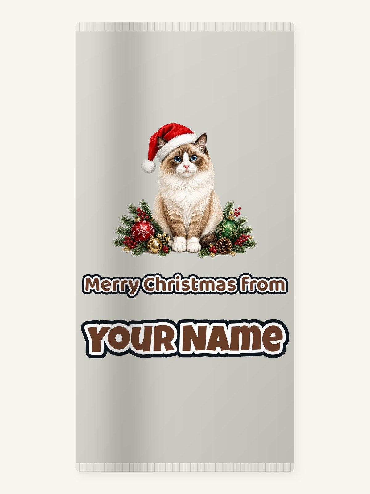 Birman Christmas Personalised Beach Towel