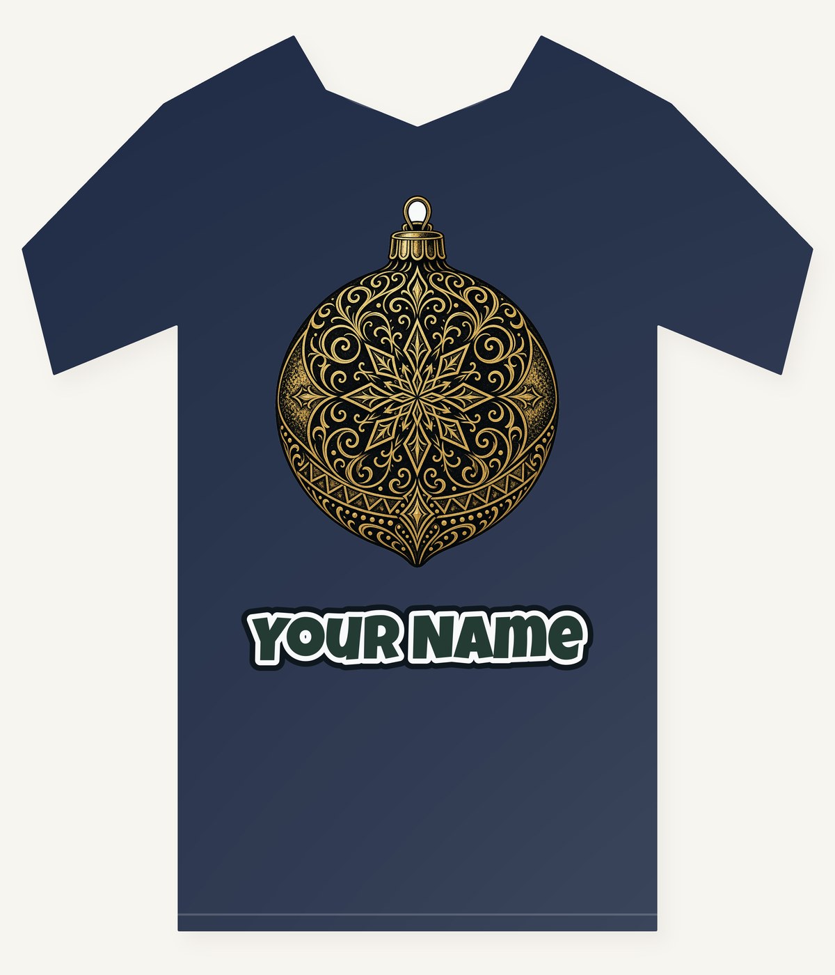Black and Gold Bauble Personalised Kids Tee and Baby Bodysuit