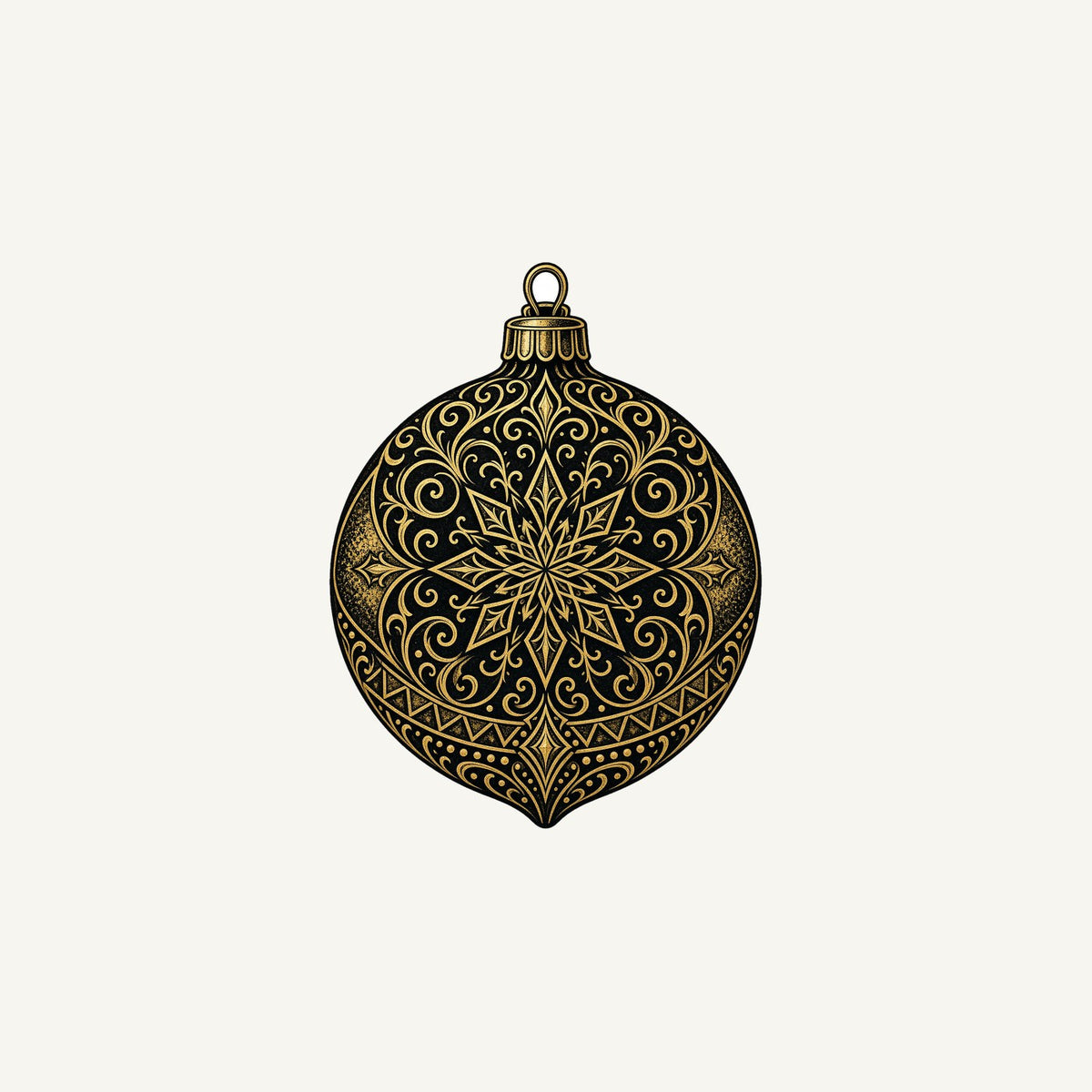 Black and Gold Bauble Personalised Christmas Mug