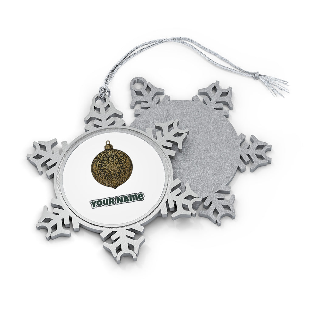 Black and Gold Bauble Personalised Pewter Christmas Ornament