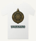 Black and Gold Bauble Personalised Christmas T-Shirt and Hoodie