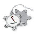 Black And Red Candy Cane Personalised Pewter Christmas Ornament