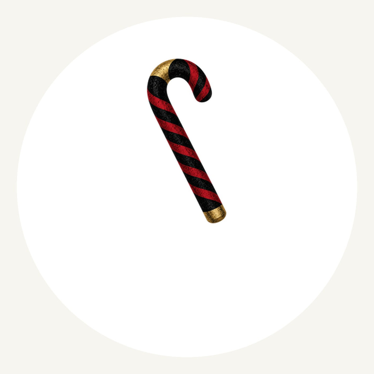Black And Red Candy Cane Personalised Pewter Christmas Ornament