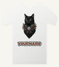Black Cat Holly Collar Personalised Christmas T-Shirt and Hoodie
