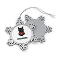 Black Cat In Bell Collar Personalised Pewter Christmas Ornament