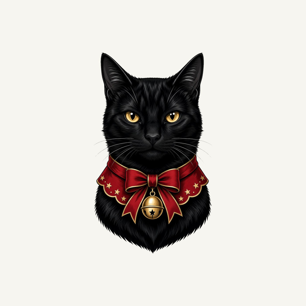 Black Cat In Bell Collar Personalised Santa Sack