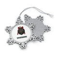 Black Lace And Gold Bauble Personalised Pewter Christmas Ornament