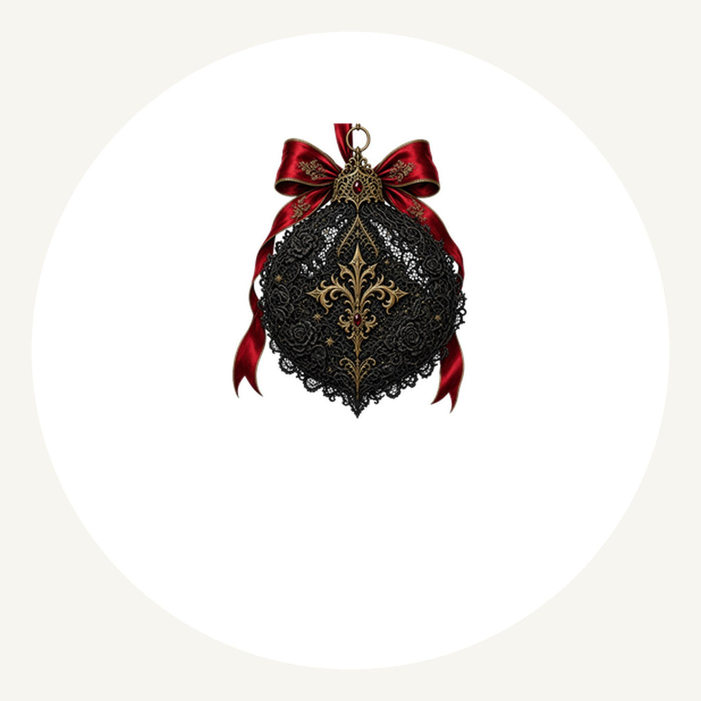 Black Lace And Gold Bauble Personalised Pewter Christmas Ornament