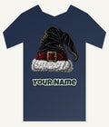 Black Velvet Santa Hat Personalised Kids Tee and Baby Bodysuit