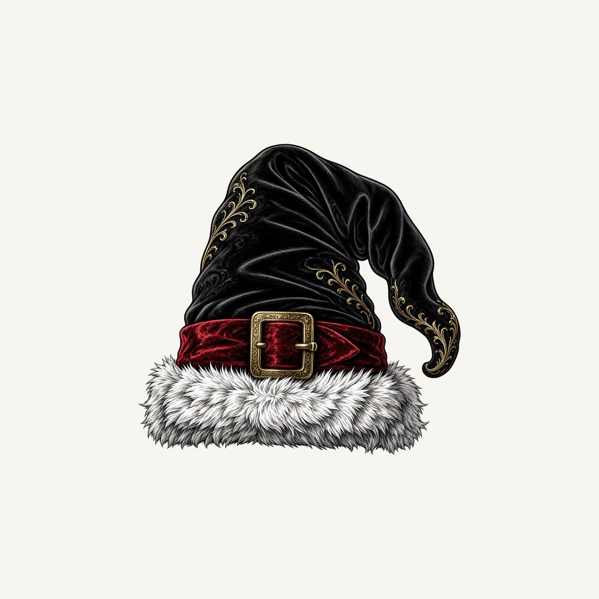 Black Velvet Santa Hat Personalised Christmas Mug