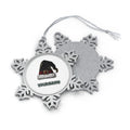 Black Velvet Santa Hat Personalised Pewter Christmas Ornament
