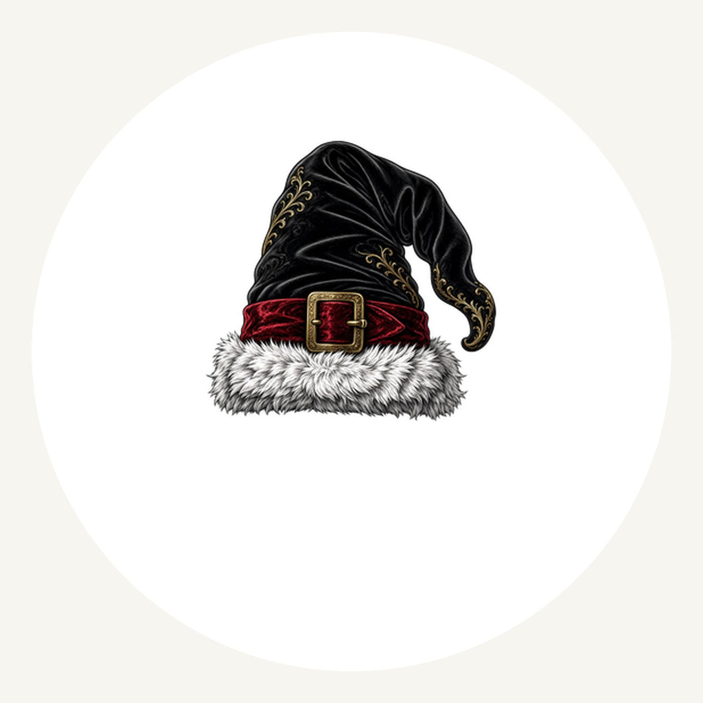 Black Velvet Santa Hat Personalised Pewter Christmas Ornament