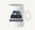 Black Village Church Silhouette Personalised Christmas Mug
