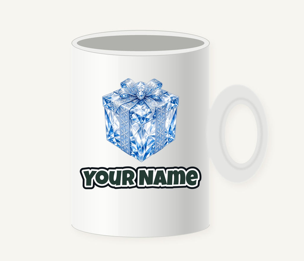 Blue Crystal Gift Box Personalised Christmas Mug