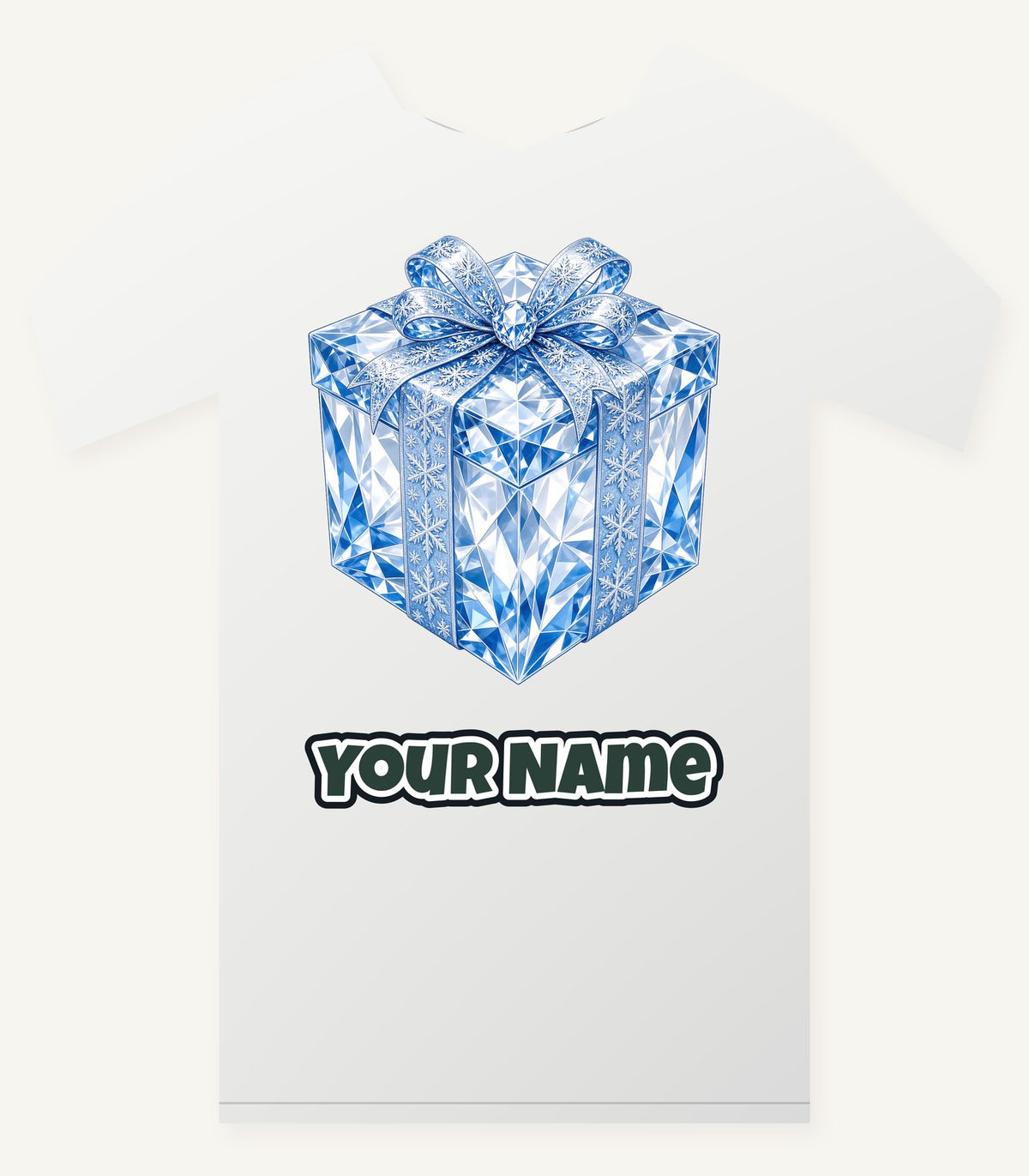 Blue Crystal Gift Box Personalised Christmas T-Shirt and Hoodie