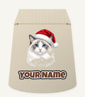 Blue Eyed Longhair Cat Christmas Personalised Santa Sack