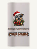 Blue Heeler Christmas Personalised Beach Towel