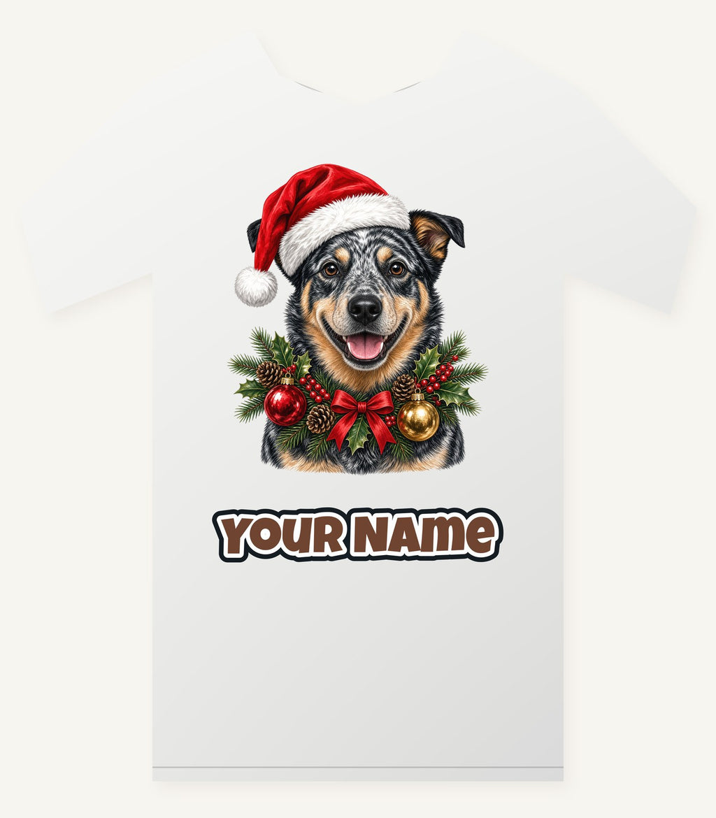Blue Heeler Christmas Personalised Christmas T-Shirt and Hoodie