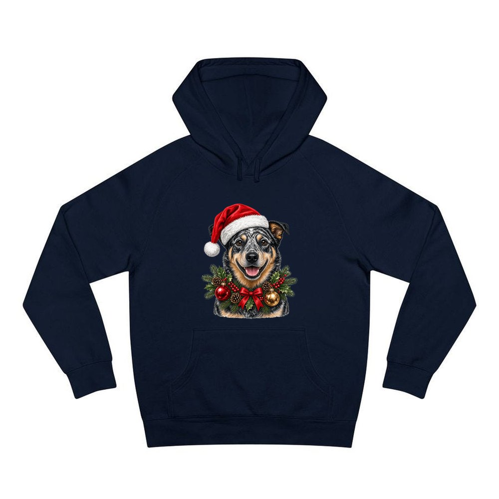 Blue Heeler personalised Christmas hoodie in navy