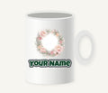 Blush Floral Christmas Wreath Personalised Christmas Mug