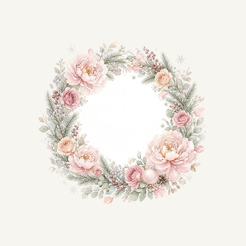 Blush Floral Christmas Wreath Personalised Santa Sack