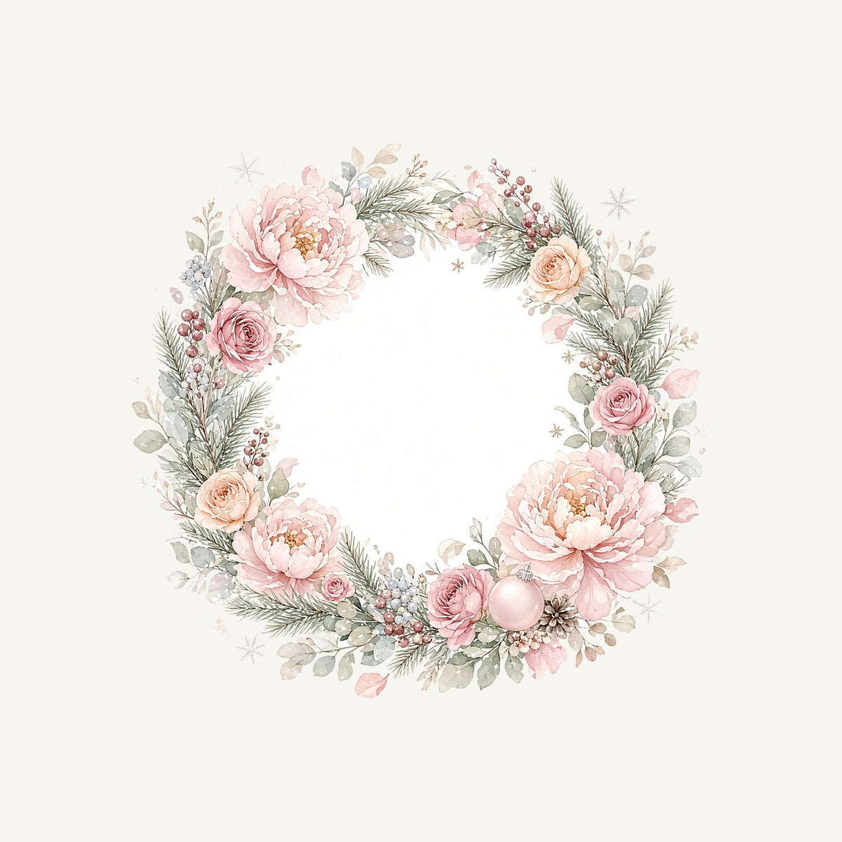 Blush Floral Christmas Wreath Personalised Santa Sack