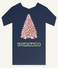 Blush Pink Christmas Tree Personalised Kids Tee and Baby Bodysuit
