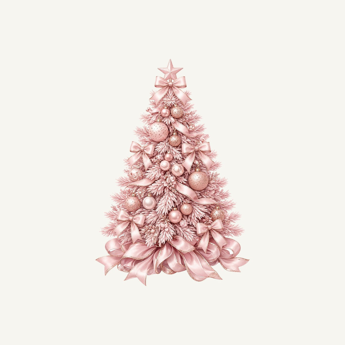 Blush Pink Christmas Tree Personalised Kids Tee and Baby Bodysuit