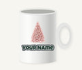 Blush Pink Christmas Tree Personalised Christmas Mug