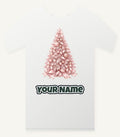 Blush Pink Christmas Tree Personalised Christmas T-Shirt and Hoodie