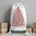 Blush Pink Christmas Tree Personalised Santa Sack