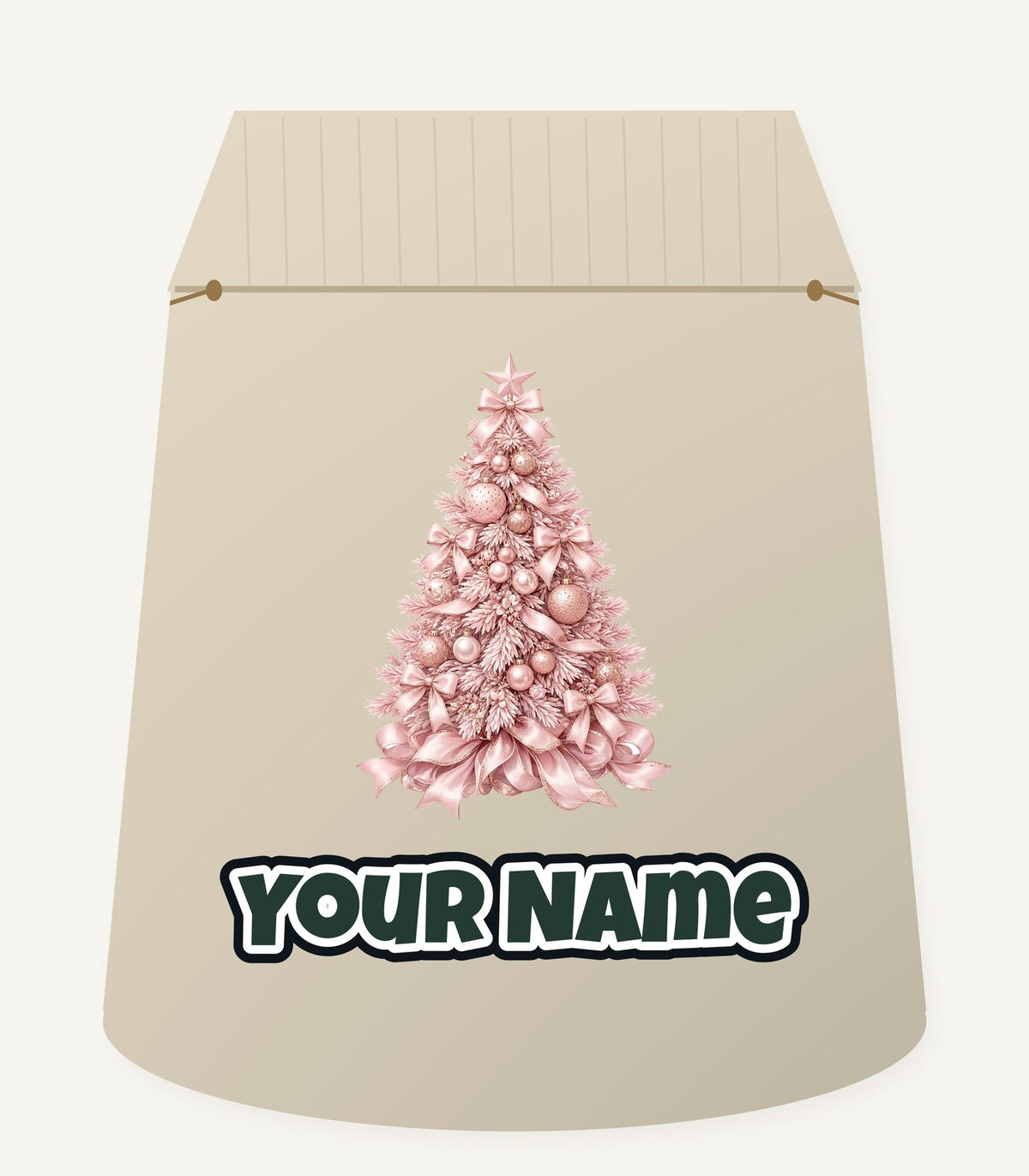 Blush Pink Christmas Tree Personalised Santa Sack