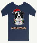 Border Collie in Fairy Lights Personalised Kids Tee and Baby Bodysuit