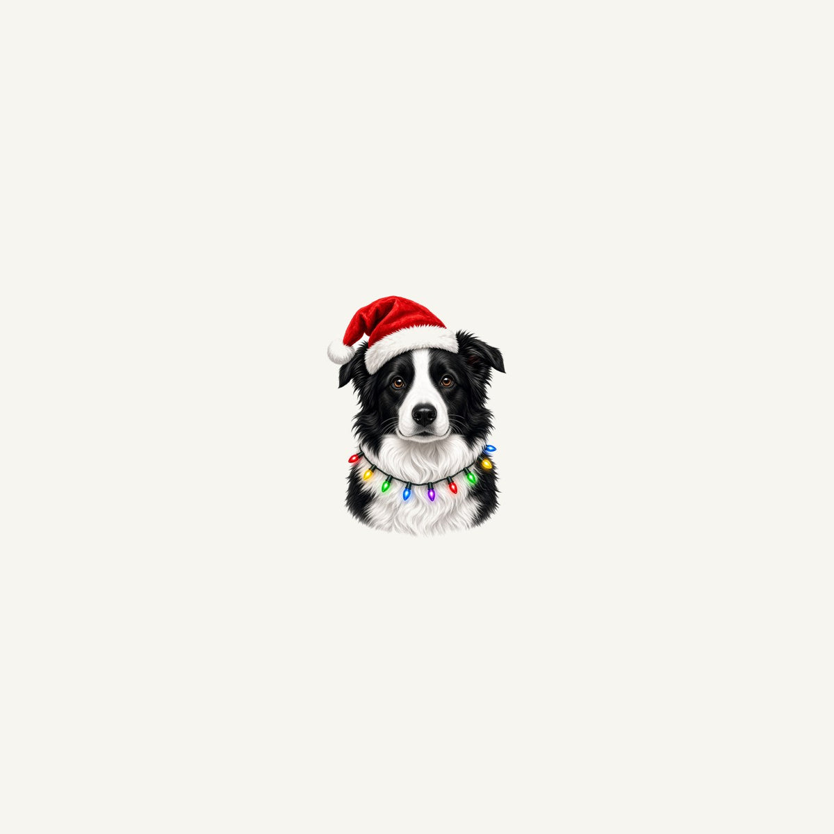 Border Collie in Fairy Lights Personalised Beach Towel