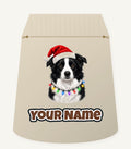 Border Collie in Fairy Lights Personalised Santa Sack