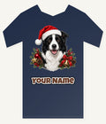 Border Collie with Bells and Pine Personalised Kids Tee and Baby Bodysuit