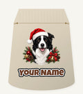 Border Collie with Bells and Pine Personalised Santa Sack