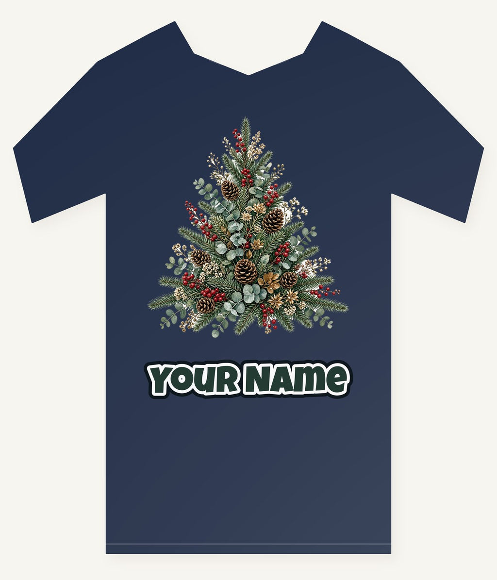 Botanical Evergreen Spray Personalised Kids Tee and Baby Bodysuit