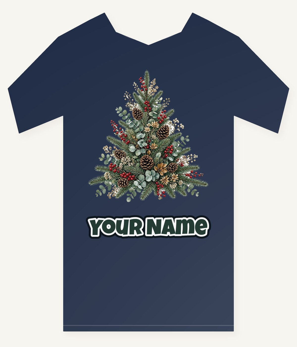 Botanical Evergreen Spray Personalised Kids Tee and Baby Bodysuit