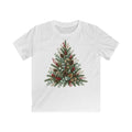 Botanical Evergreen Spray Kids Christmas Tee design on a white kids tee