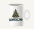 Botanical Evergreen Spray Personalised Christmas Mug