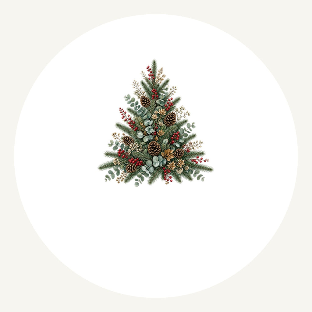 Botanical Evergreen Spray Personalised Pewter Christmas Ornament