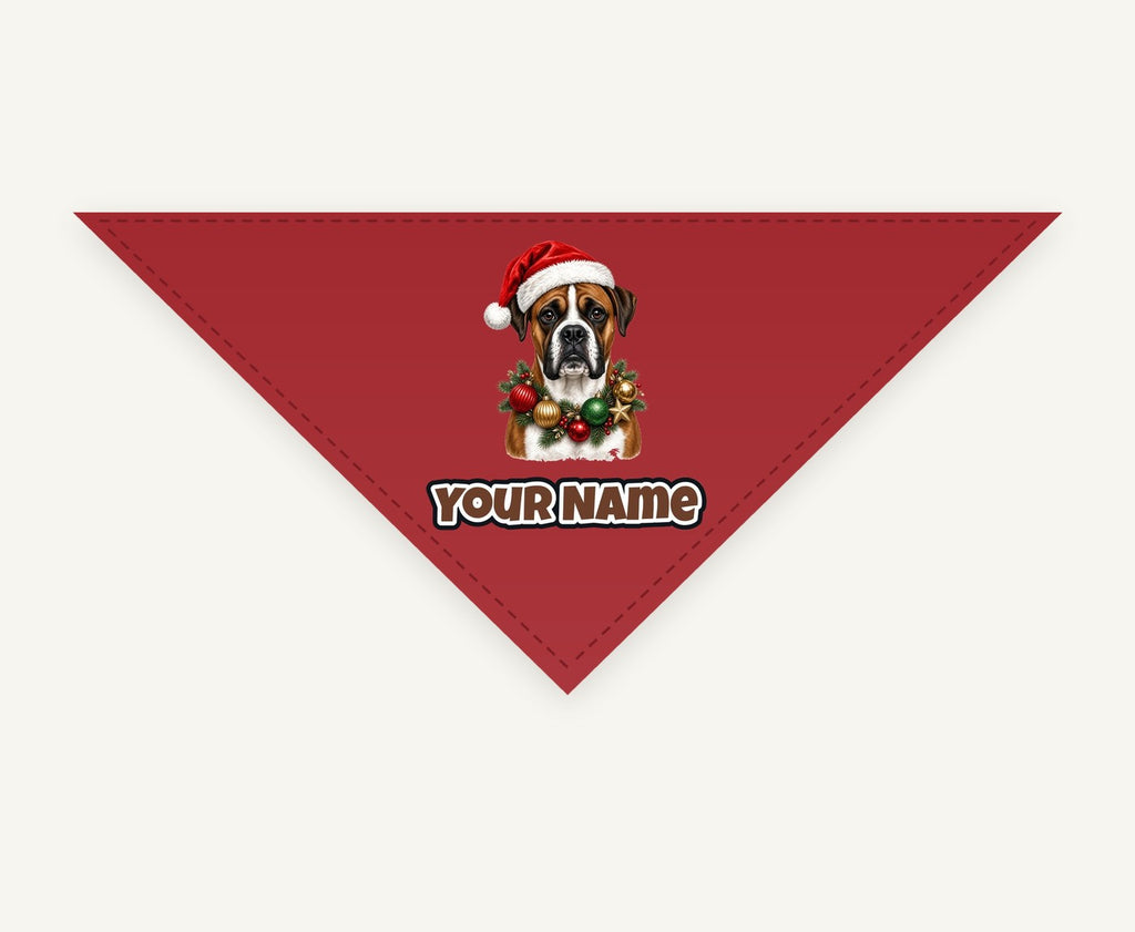 Boxer Christmas Personalised Christmas Pet Bandana, Cat or Dog