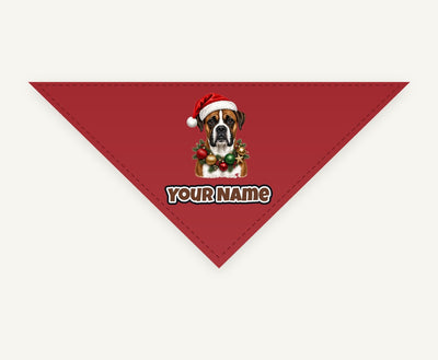 Boxer Personalised Christmas Pet Bandana, Cat or Dog