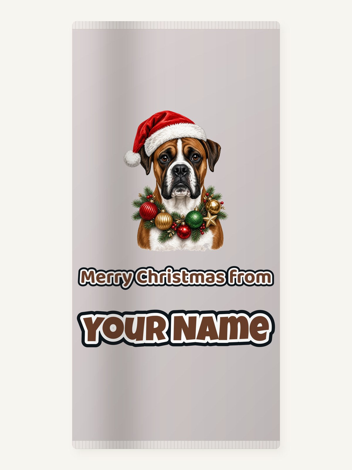 Boxer Christmas Personalised Beach Towel