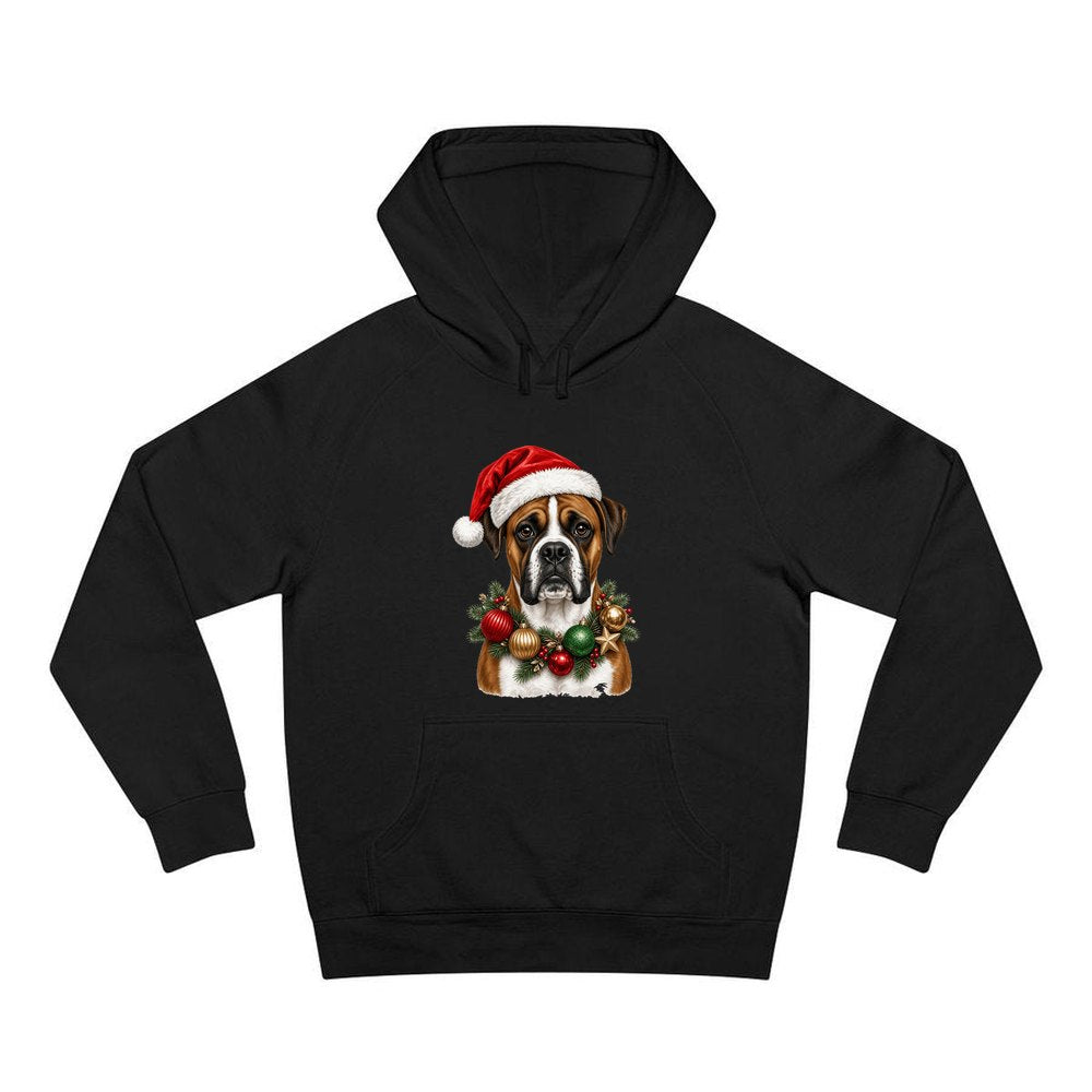 Boxer personalised Christmas hoodie in black