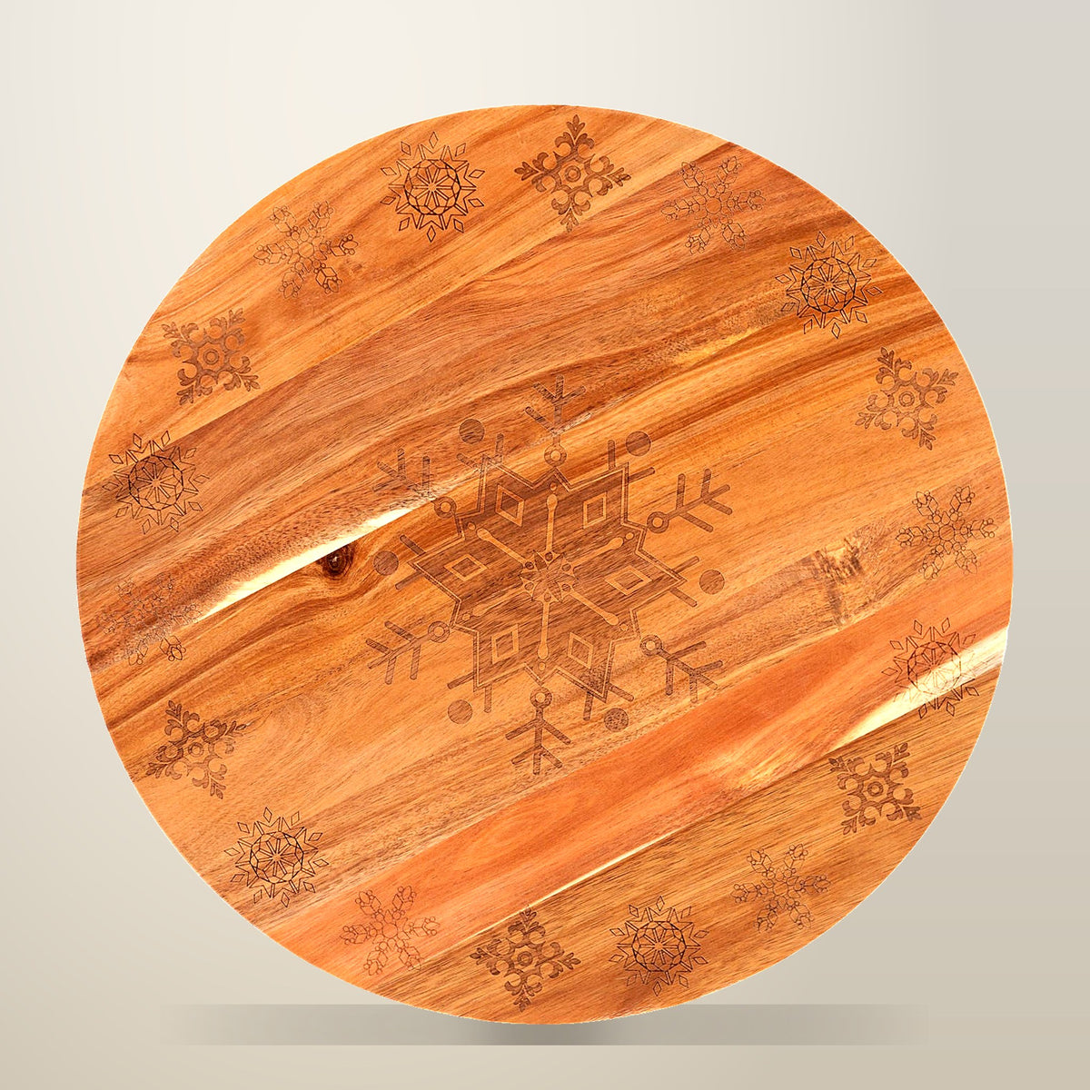 Bread and Butter Acacia Wood Lazy Susan, 45.7 cm, on a plain cream background
